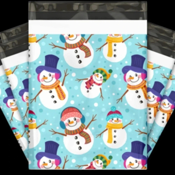20 - 10x13 SNOWMEN POLY MAILER SHIPPING ENVELOPES OFFICE MERCARI BUSINESS - Picture 1 of 4